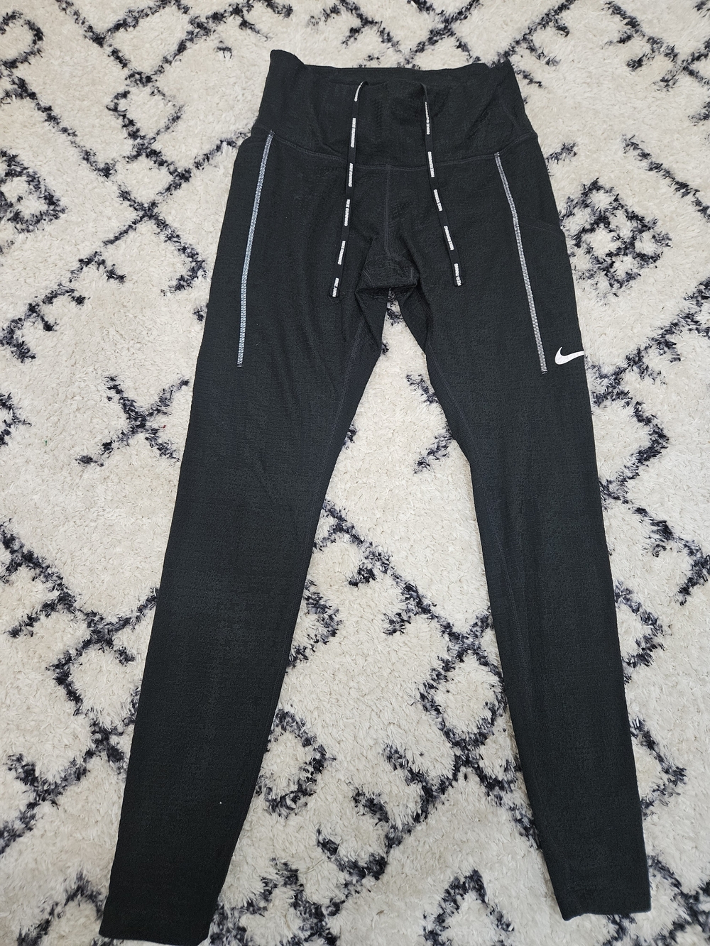 Nike Black Performance Leggings with Reflective Trim